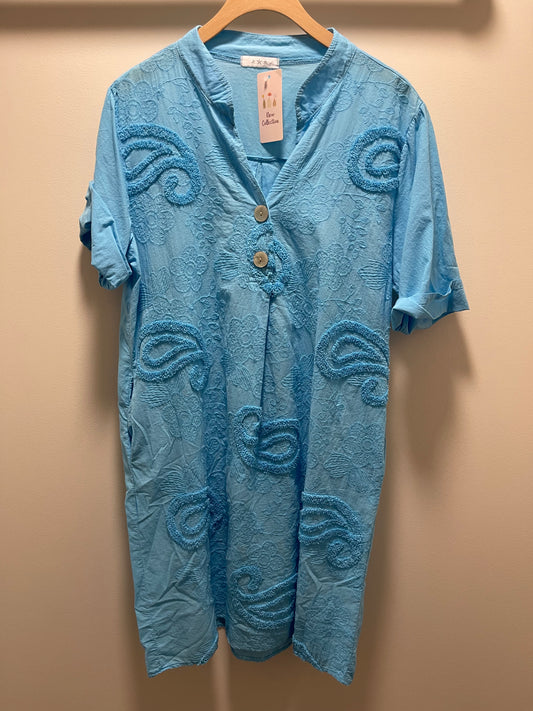 2 BUTTON CHENILLE PAISLEY DRESS