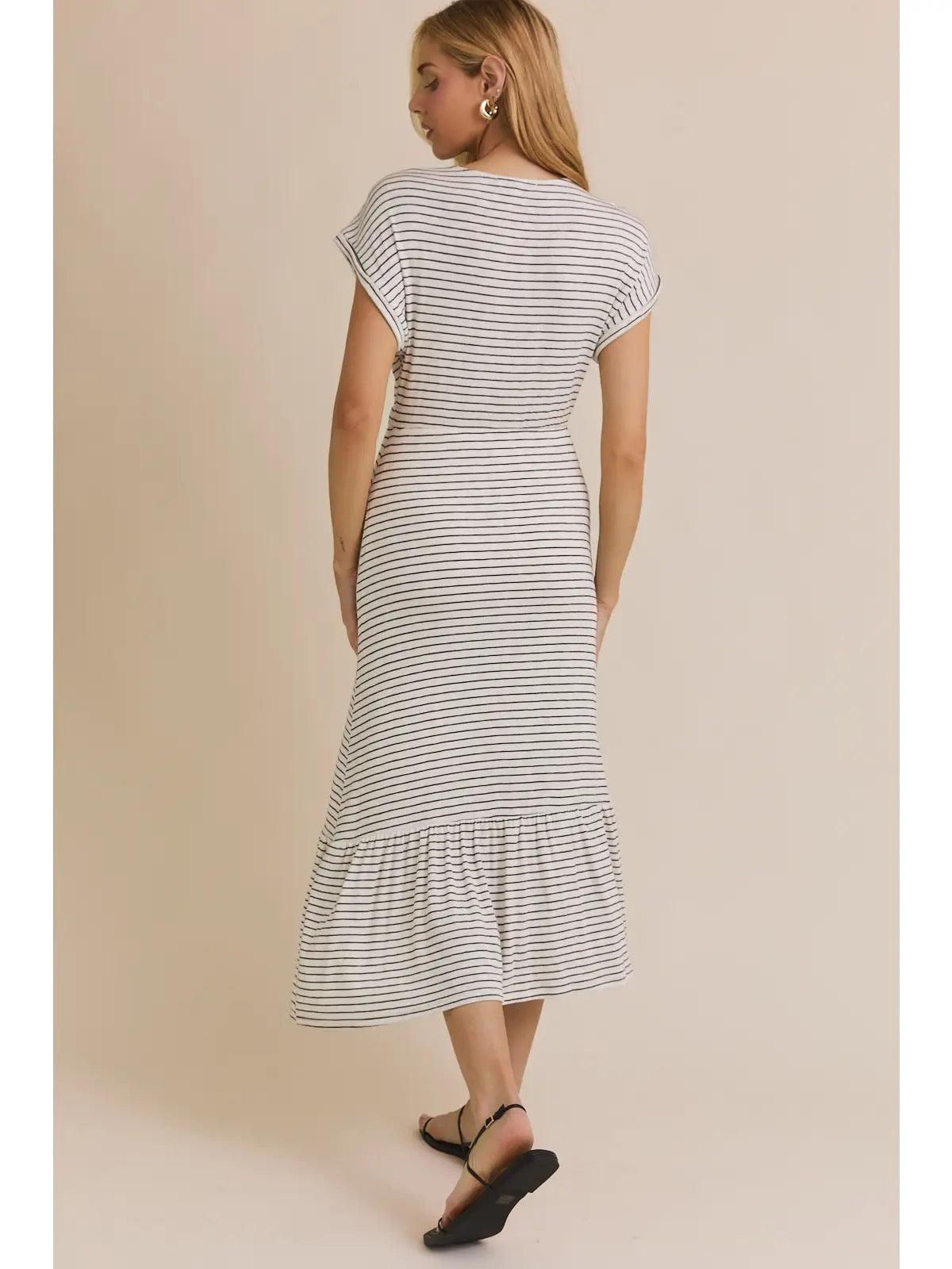 VNECK STRIPED DRESS