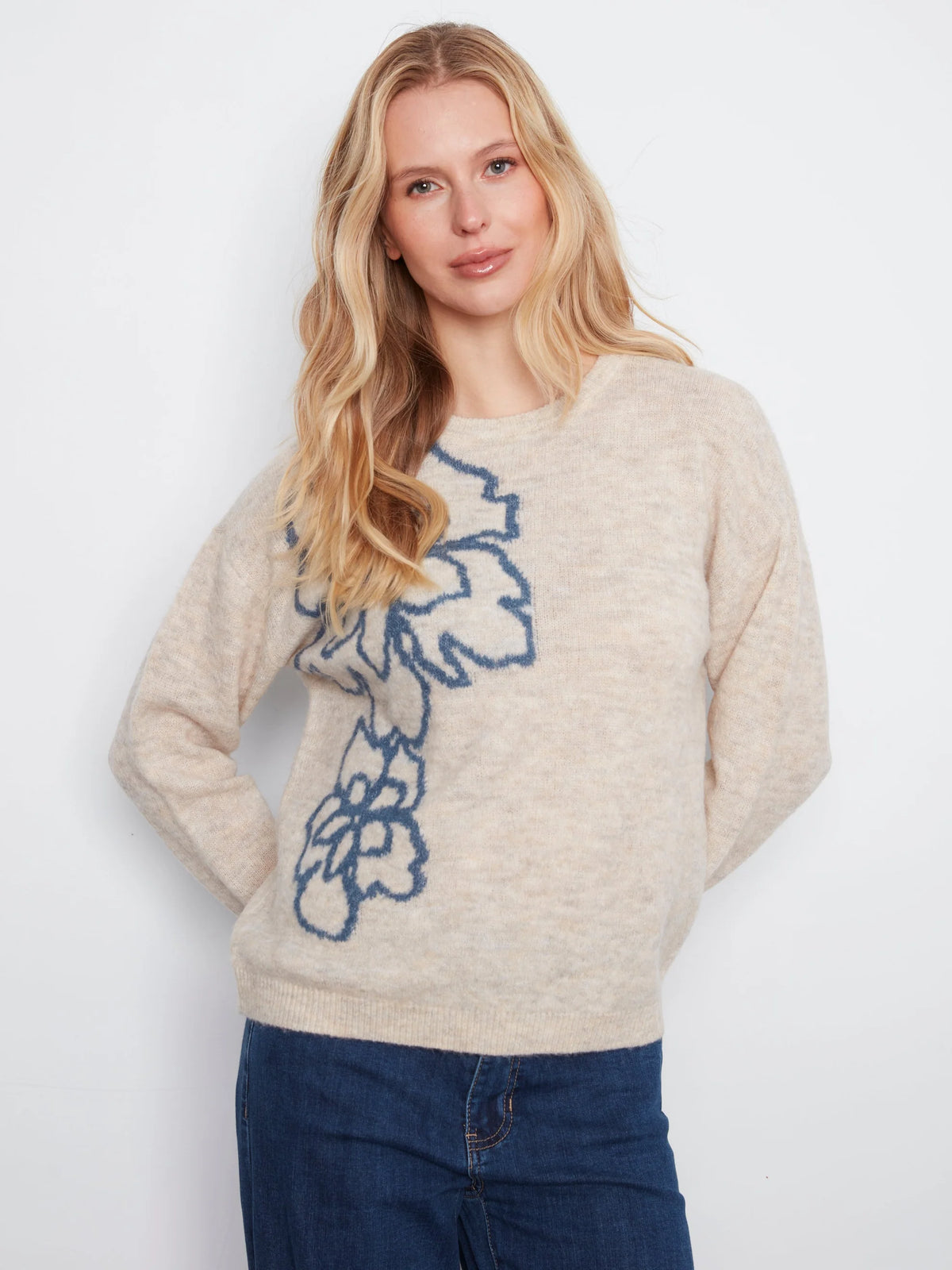 INTARSIA FLOWER SWEATER