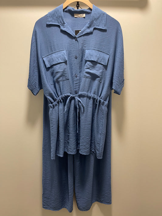 CINCHED SHIRT/PANT SET
