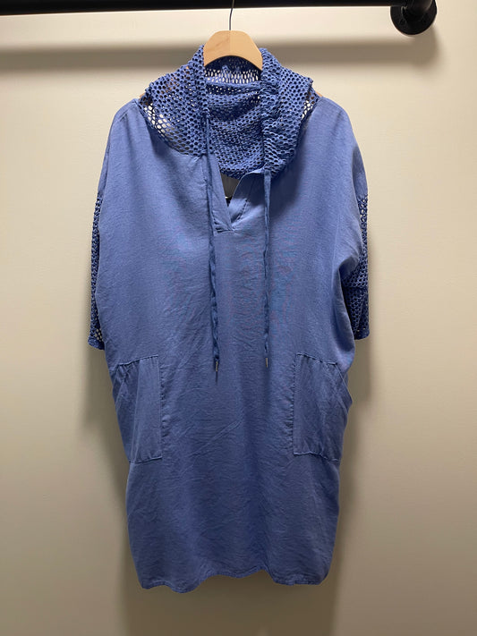 MESH HOODED DRESS