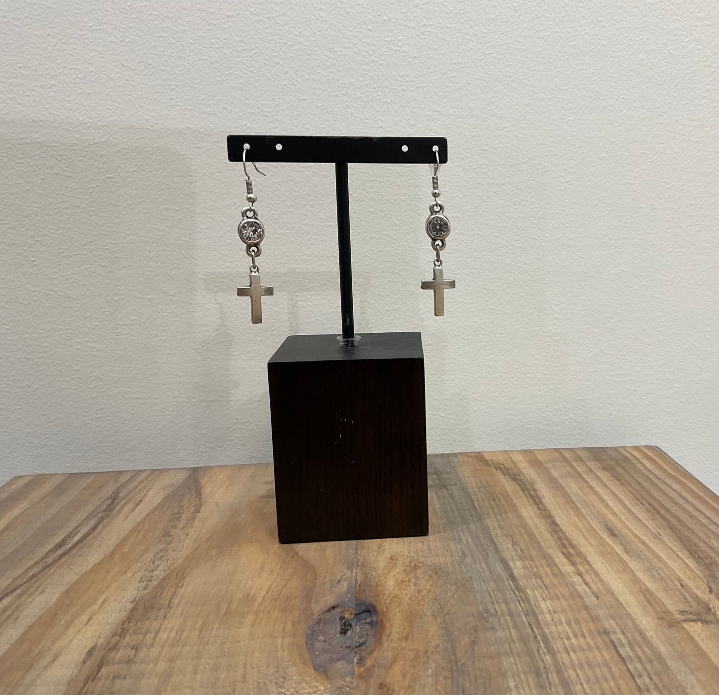 CHARM CROSS DANGLE EARRINGS