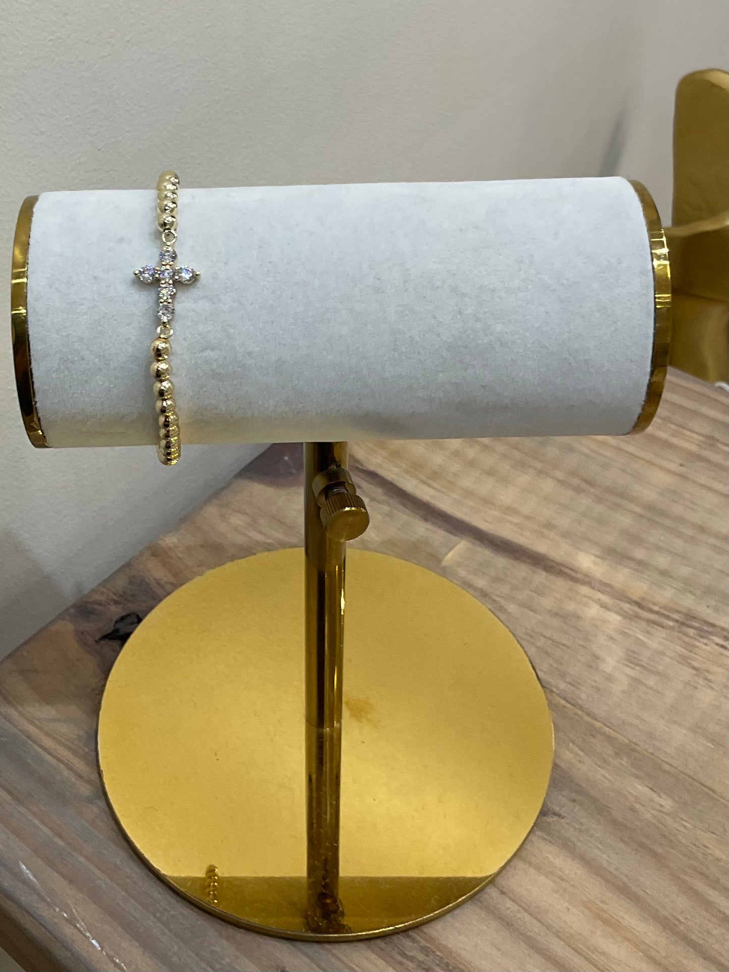 CZ CROSS STRETCH BRACELET