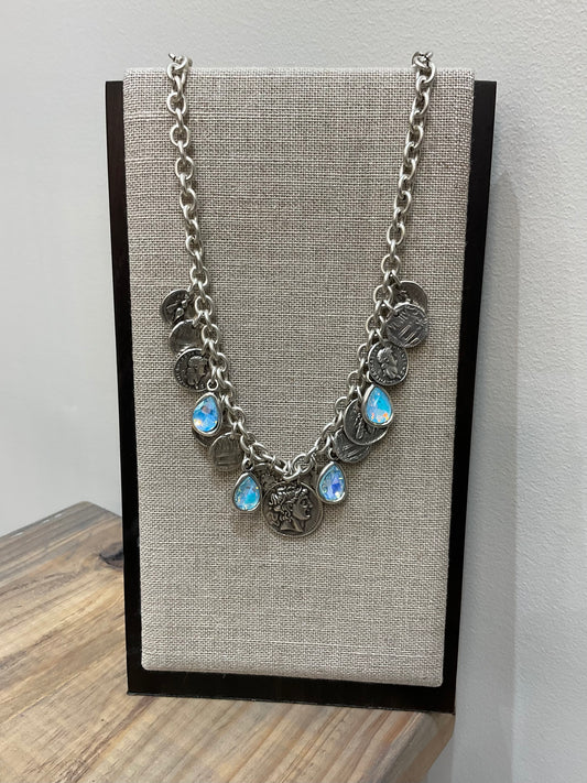 COINS & CRYSTALS NECKLACE