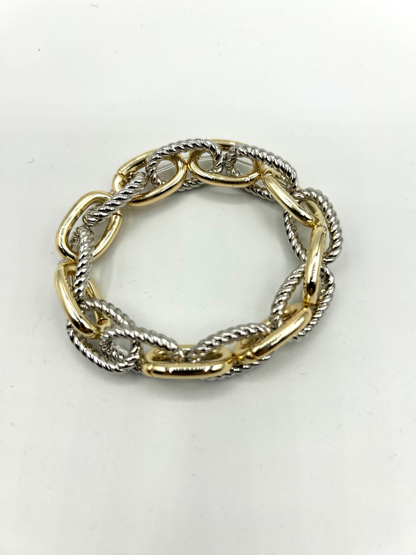 2TONE LINK STRETCH BRACELET