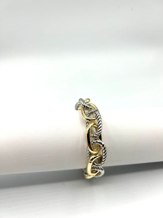 2TONE LINK STRETCH BRACELET