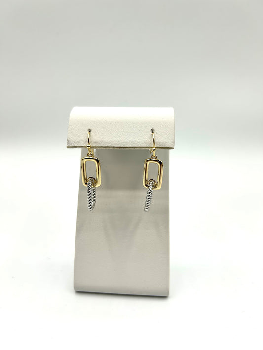 2TONE CABLE LINK EARRING