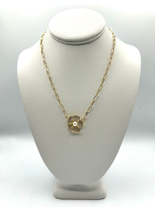 CZ FLOWER NECKLACE