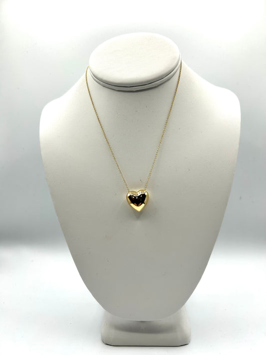 PUFF HEART PENDANT NECKLACE