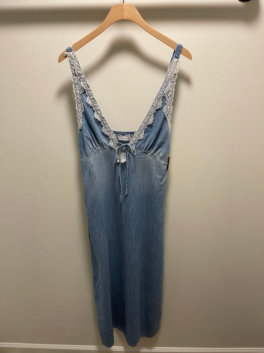 MIDI SLIP DRESS DENIM
