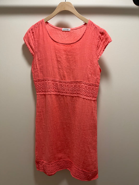 CROCHET BAND LINEN DRESS
