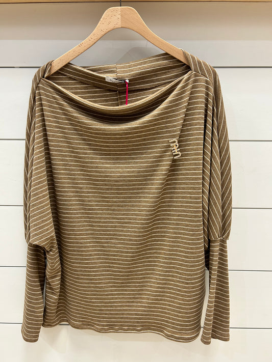 BOATNECK STRIPED LS TOP