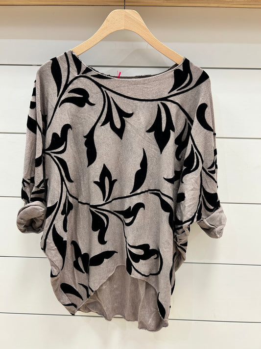 FLOCKED LS TOP