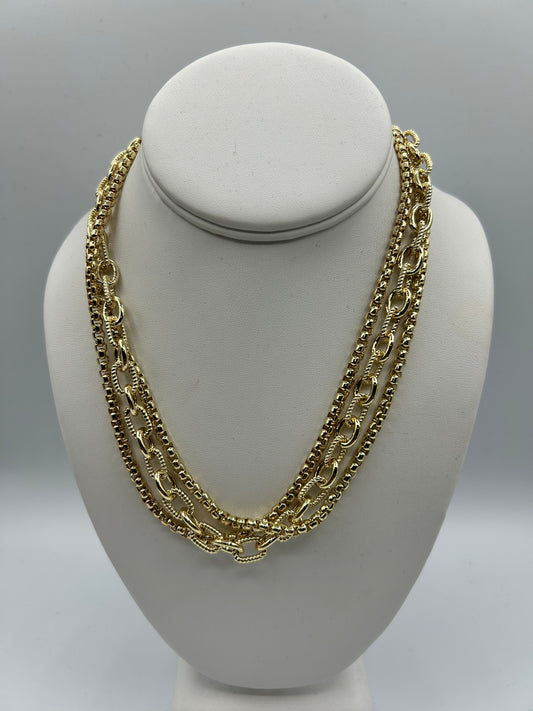 3 ROW LAYERED NECKLACE