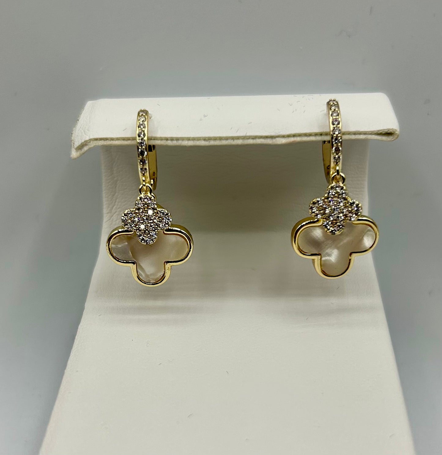 MINI HOOP CZ AND FLOWER EARRINGS