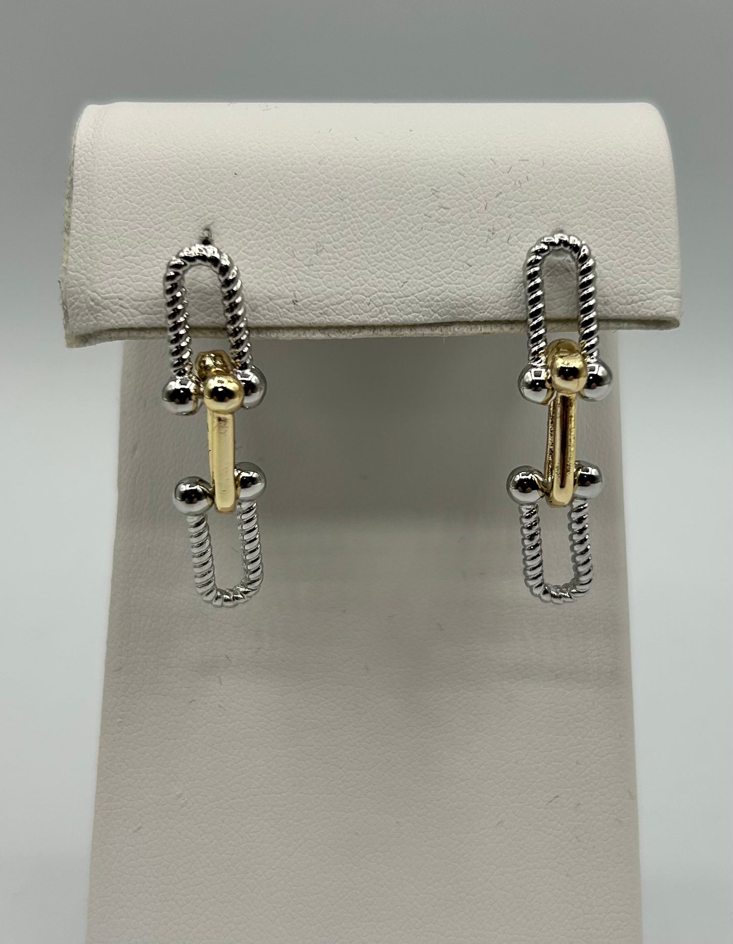2TONE LINK EARRINGS