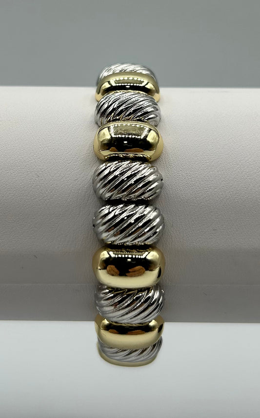 2TONE BEANIE STRETCH BRACELET