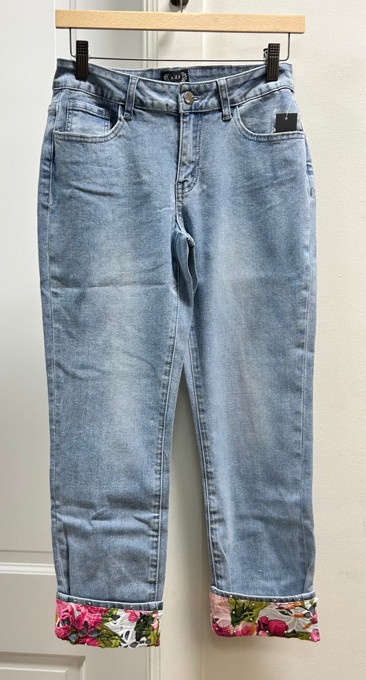 EMILY FLOWER CUFF JEANS