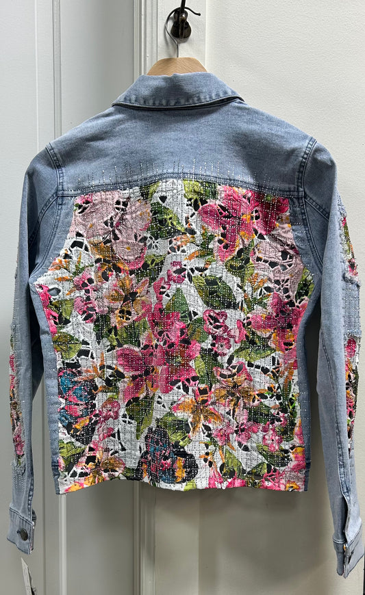 DIANA DENIM FLORAL JACKET