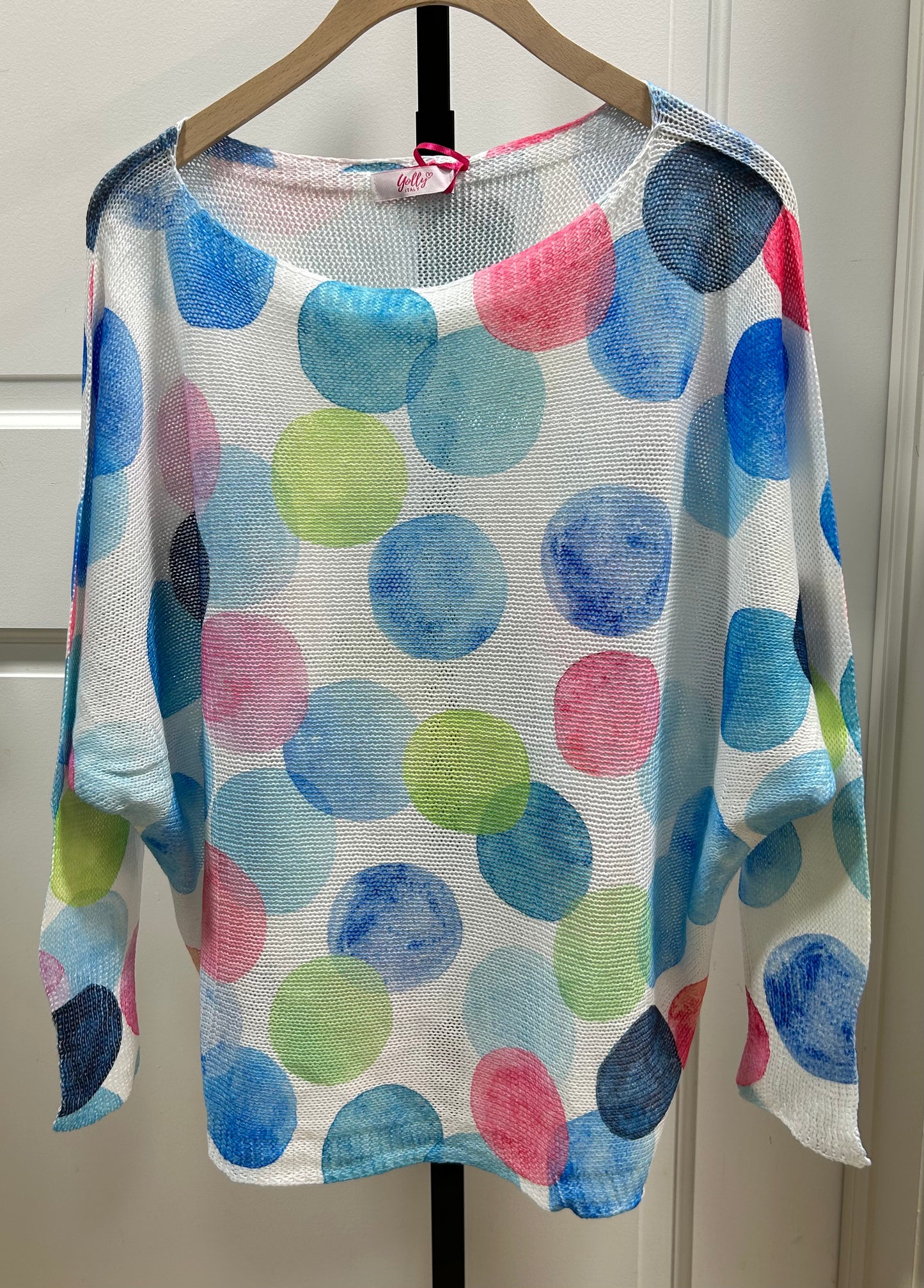MESH BIG DOTS BRIGHT TOP