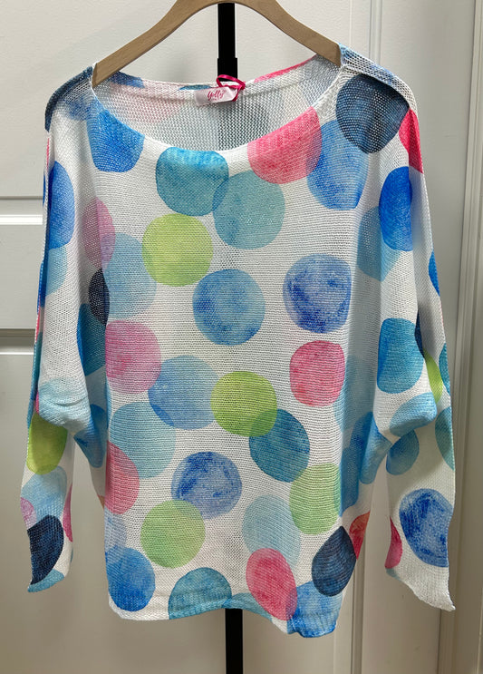 MESH BIG DOTS BRIGHT TOP