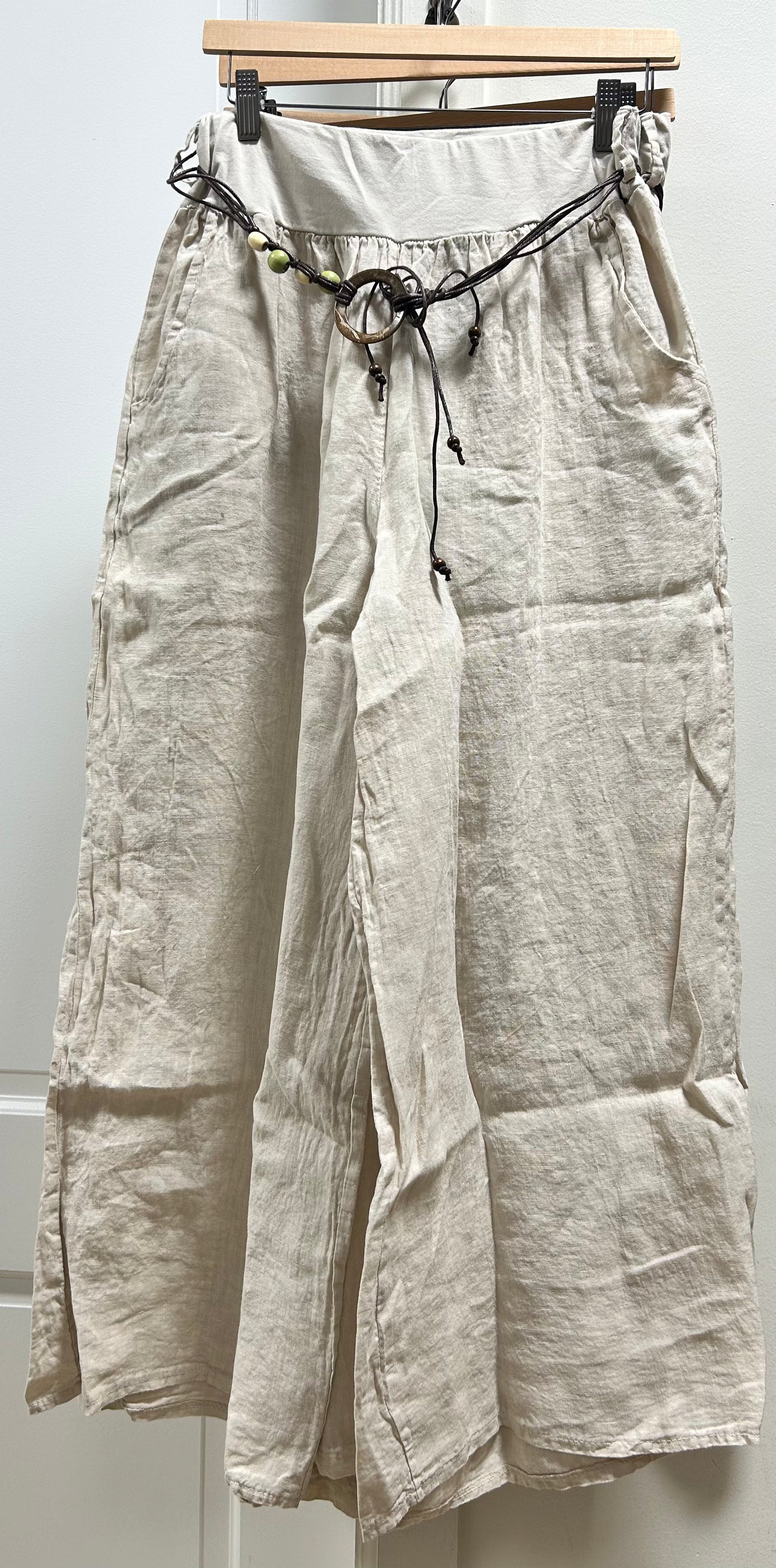 LINEN PANT WITH BELT