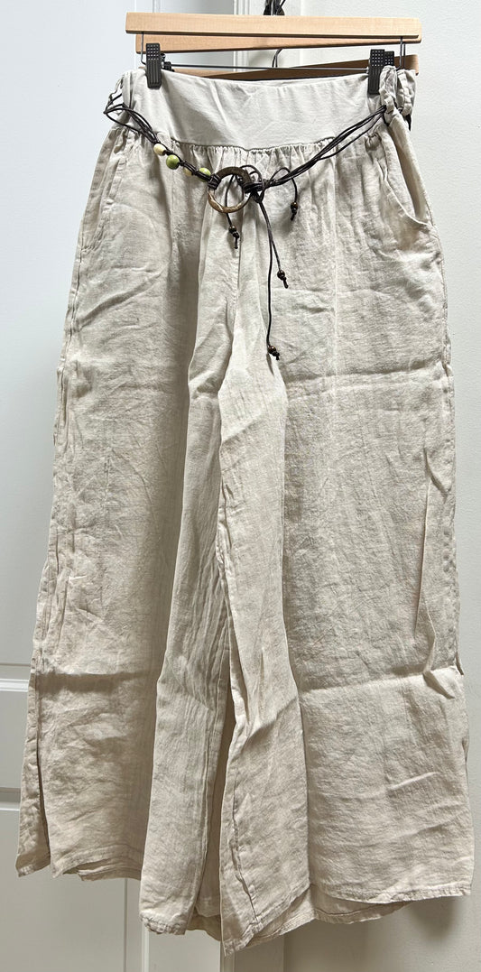 LINEN PANT WITH BELT