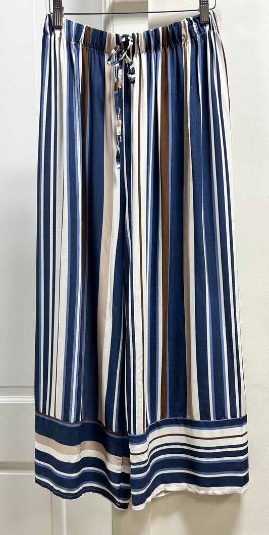 STRIPED TIE FRONT PANTS