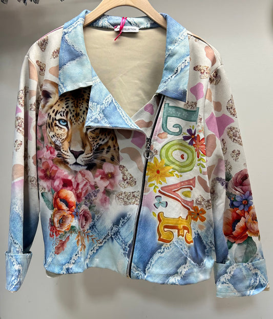 LEOPARD LOVE BIKER JACKET