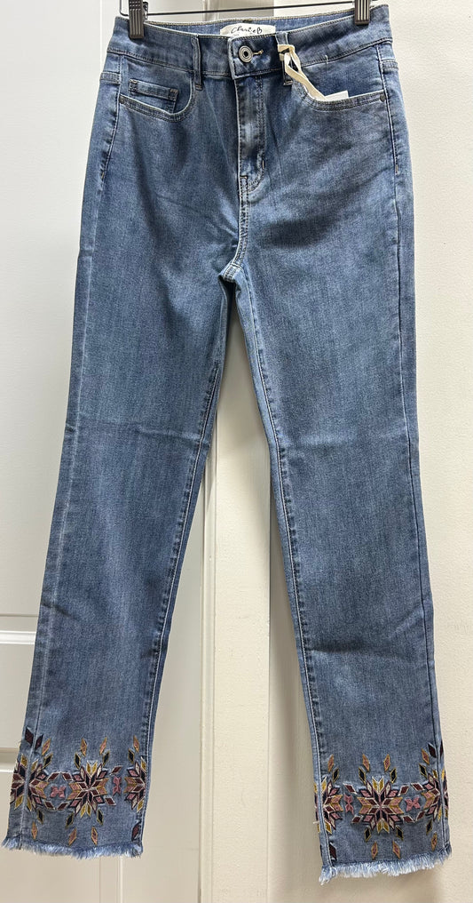 MOSAIC EMBROIDERY JEANS