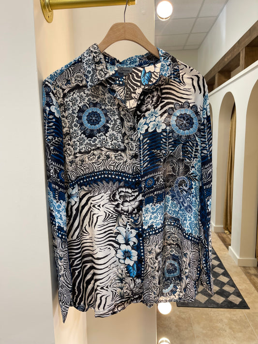 SILK BUTTON DOWN TOP