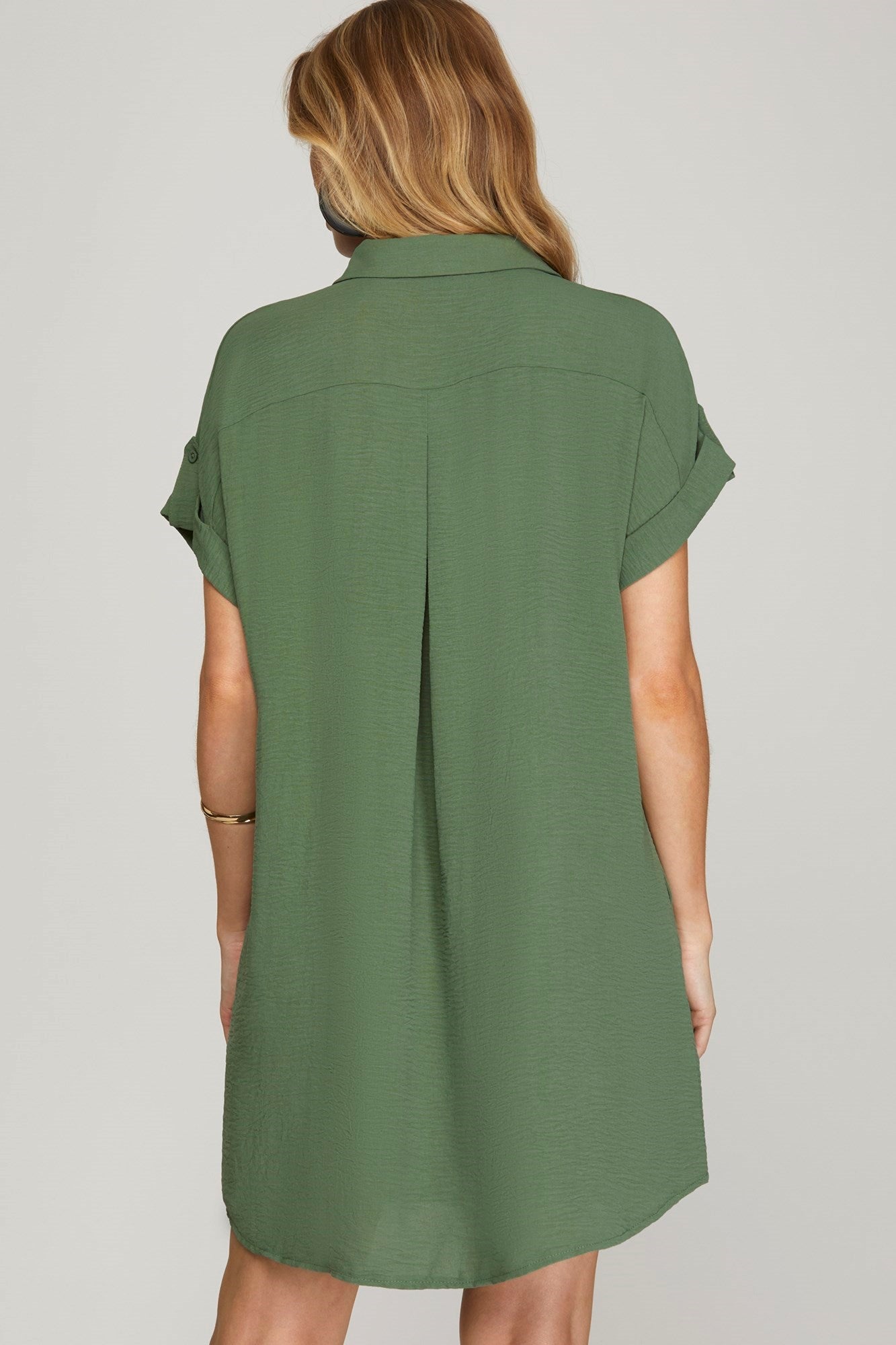 DROP SHOULDER SHIRT DRESS