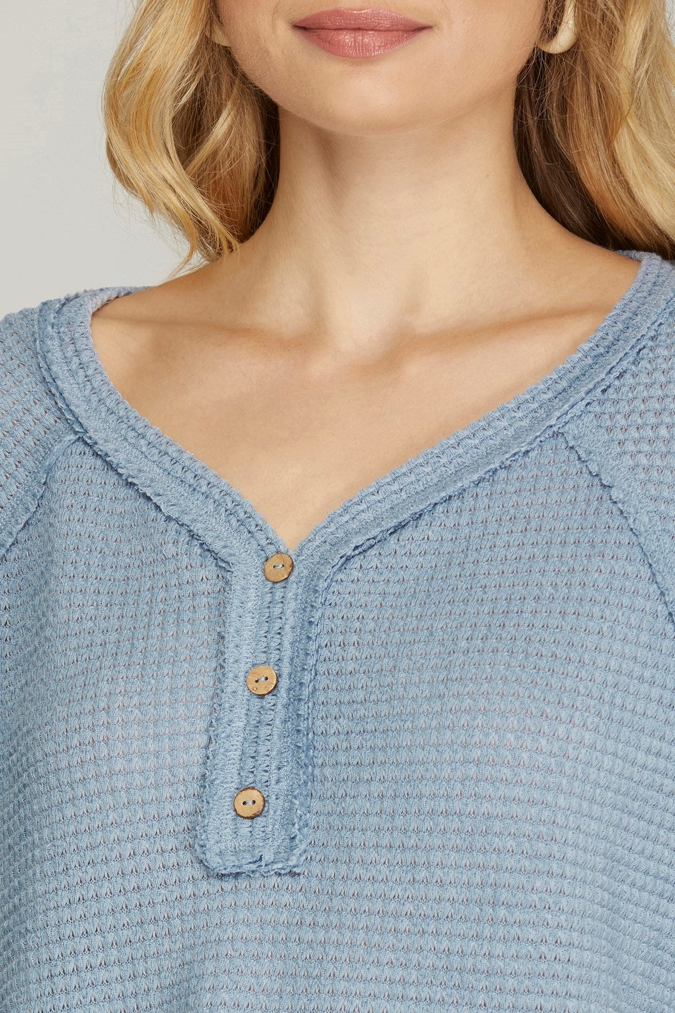 THERMAL OVERSIZE VNECK TOP