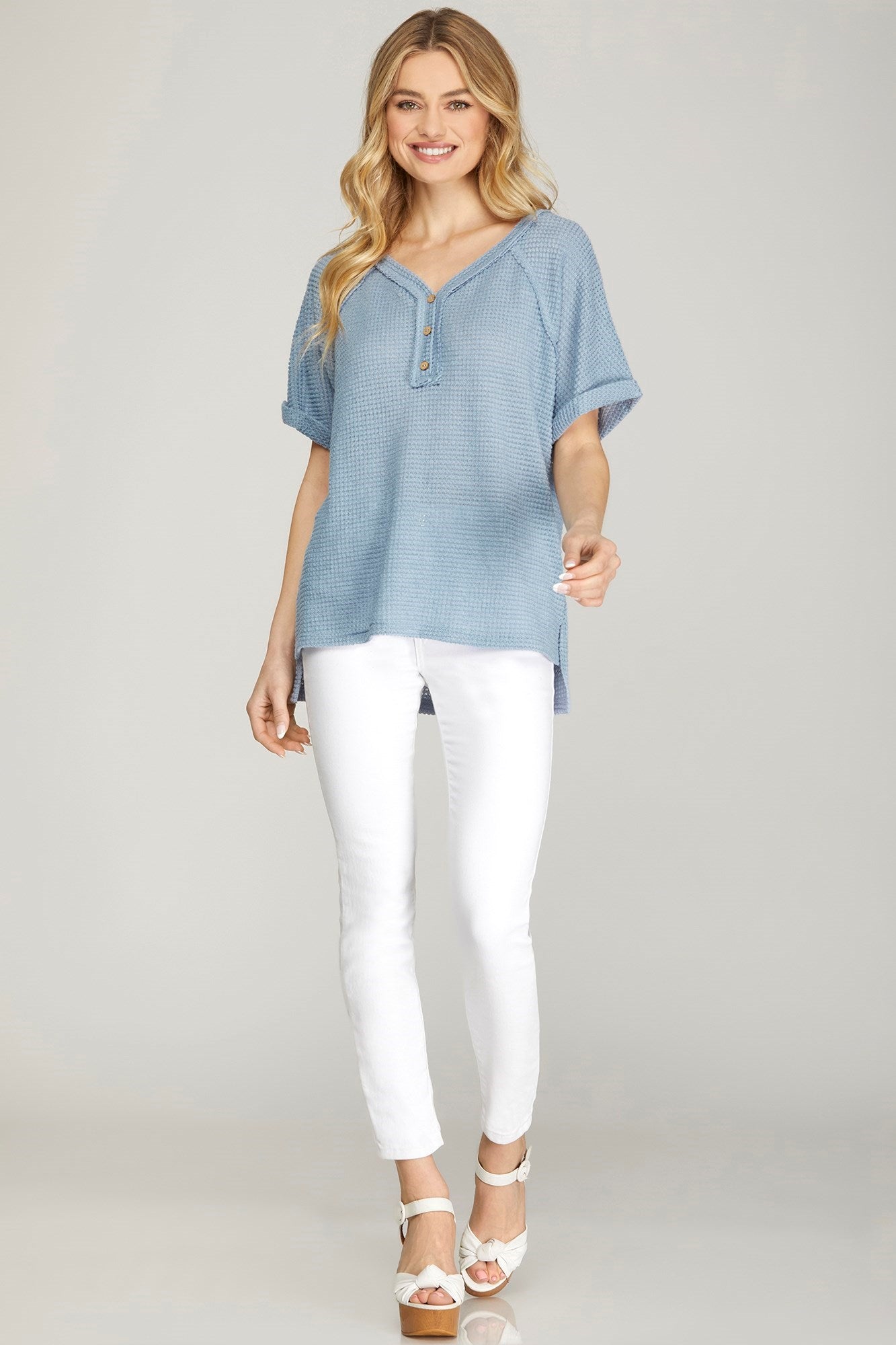 THERMAL OVERSIZE VNECK TOP