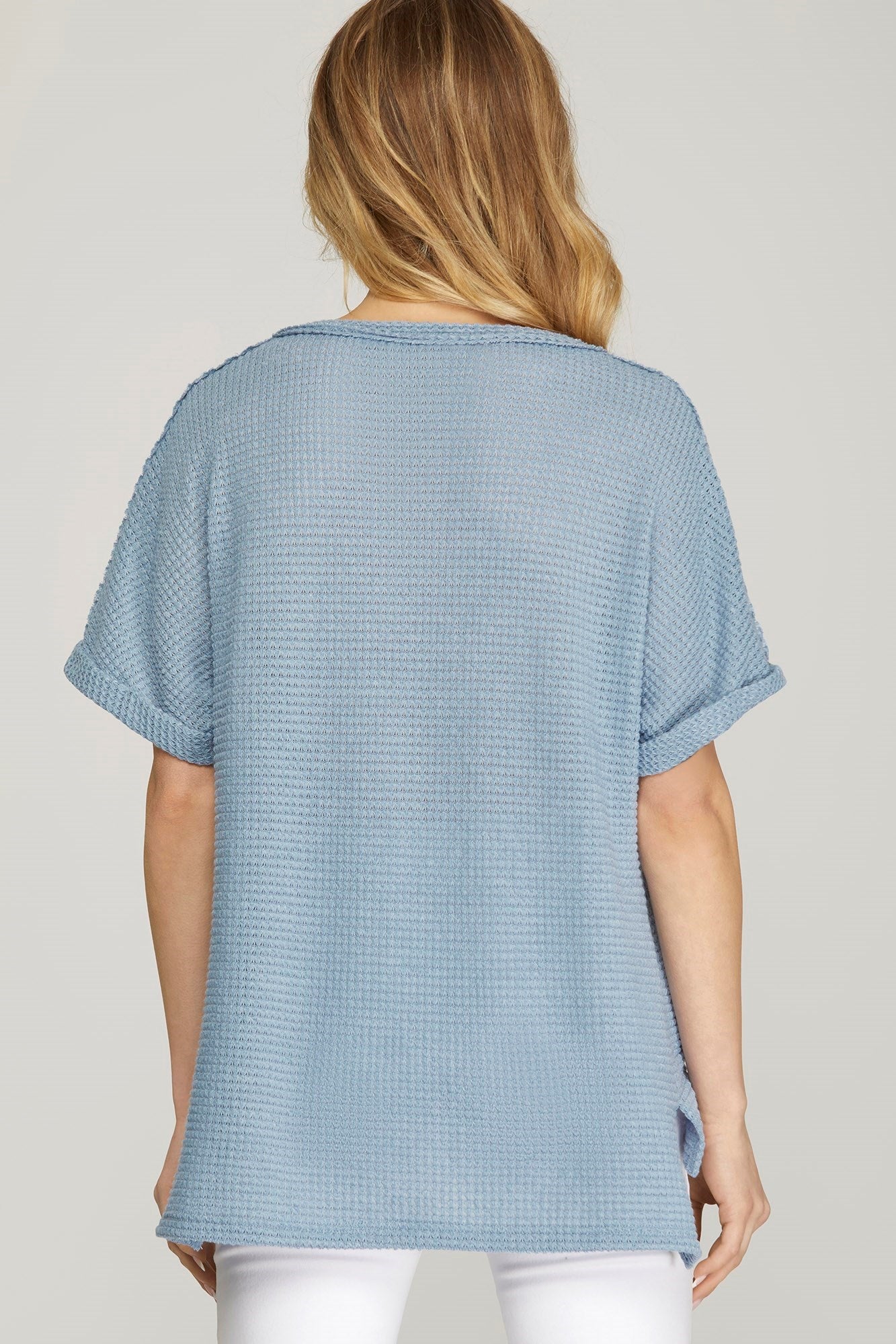 THERMAL OVERSIZE VNECK TOP