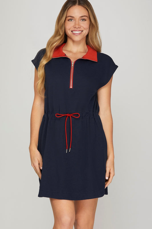 ZIP UP MINI DRESS