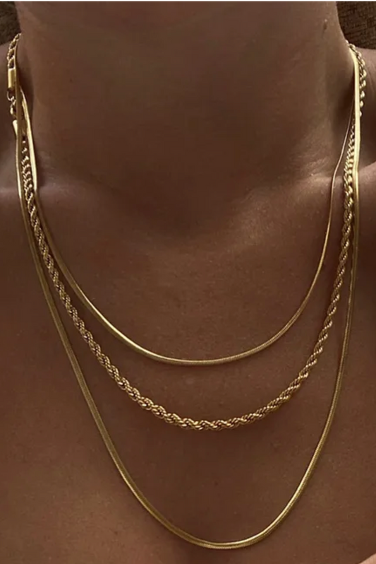 3 STRAND GOLD NECKLACE