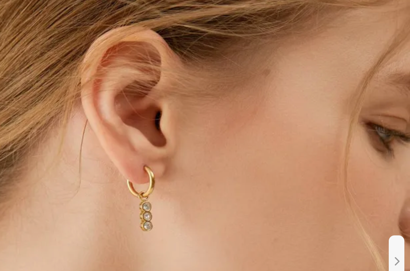 TRIPLE CZ HOOP EARRINGS