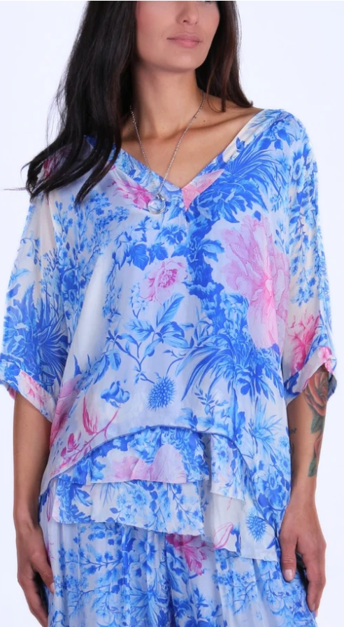 DIANA PEONIA SILK TOP