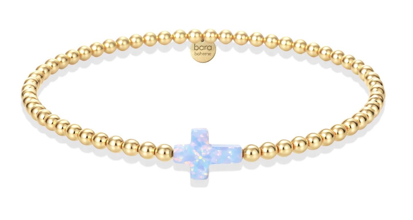 Cross | Beaded Opal Bracelet