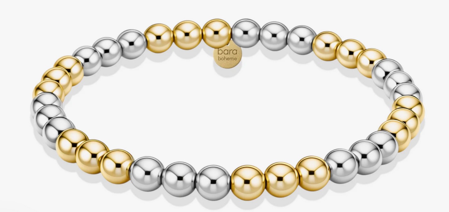Classic 5mm Beaded Bracelet — Triple 2tone