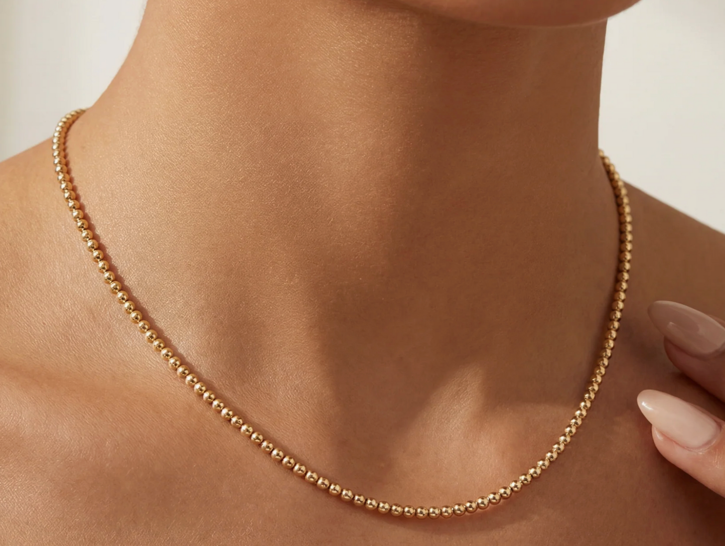 Classic 3MM GF Beaded Necklace