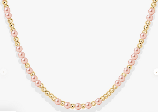 Melanie GF Beaded Necklace with Pink Pearls