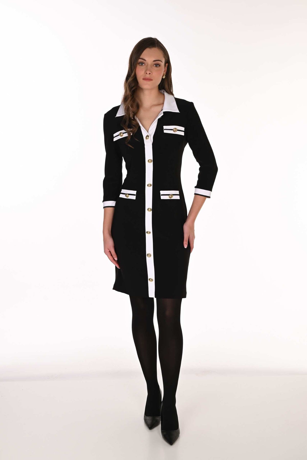 VNECK SHIRT DRESS