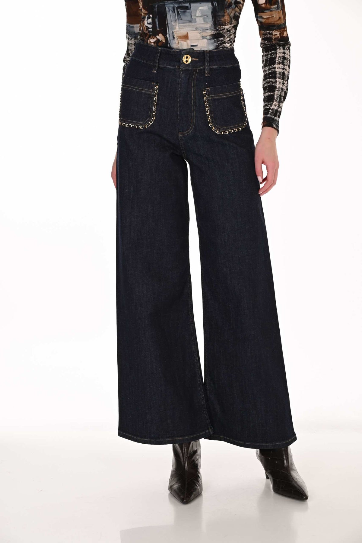 HI WASIT WIDE LEG JEANS