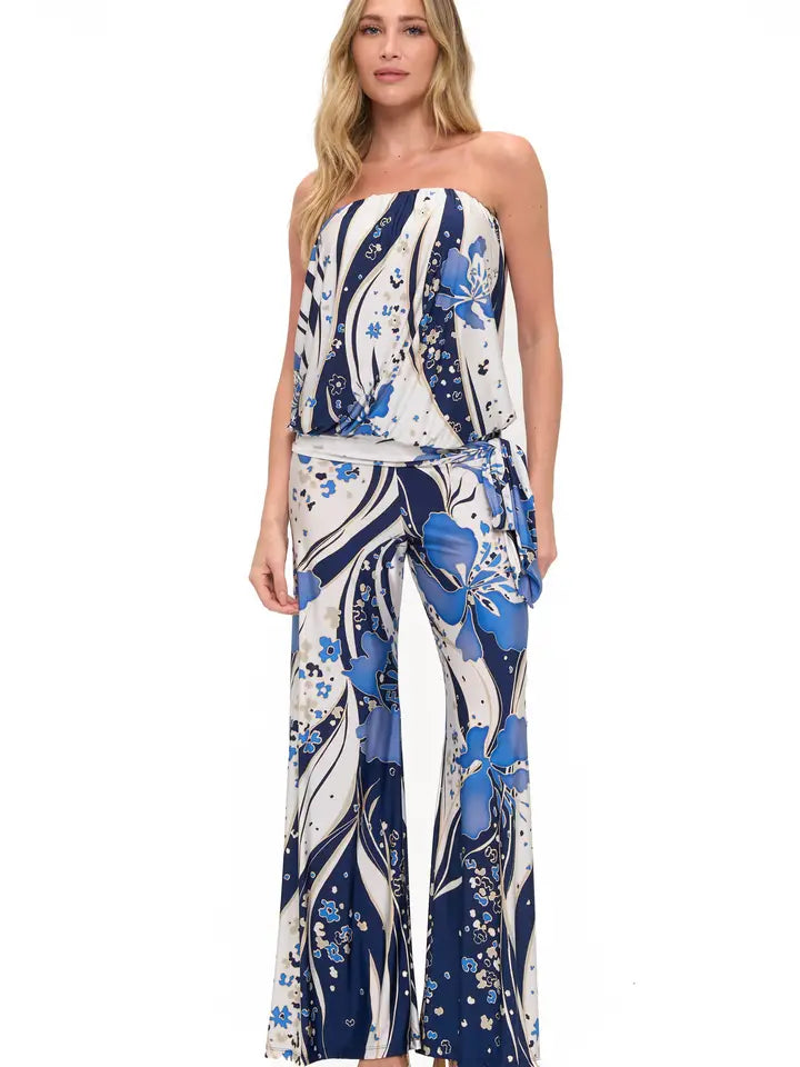 WIDE LEG JUMPSUIT W/BELT