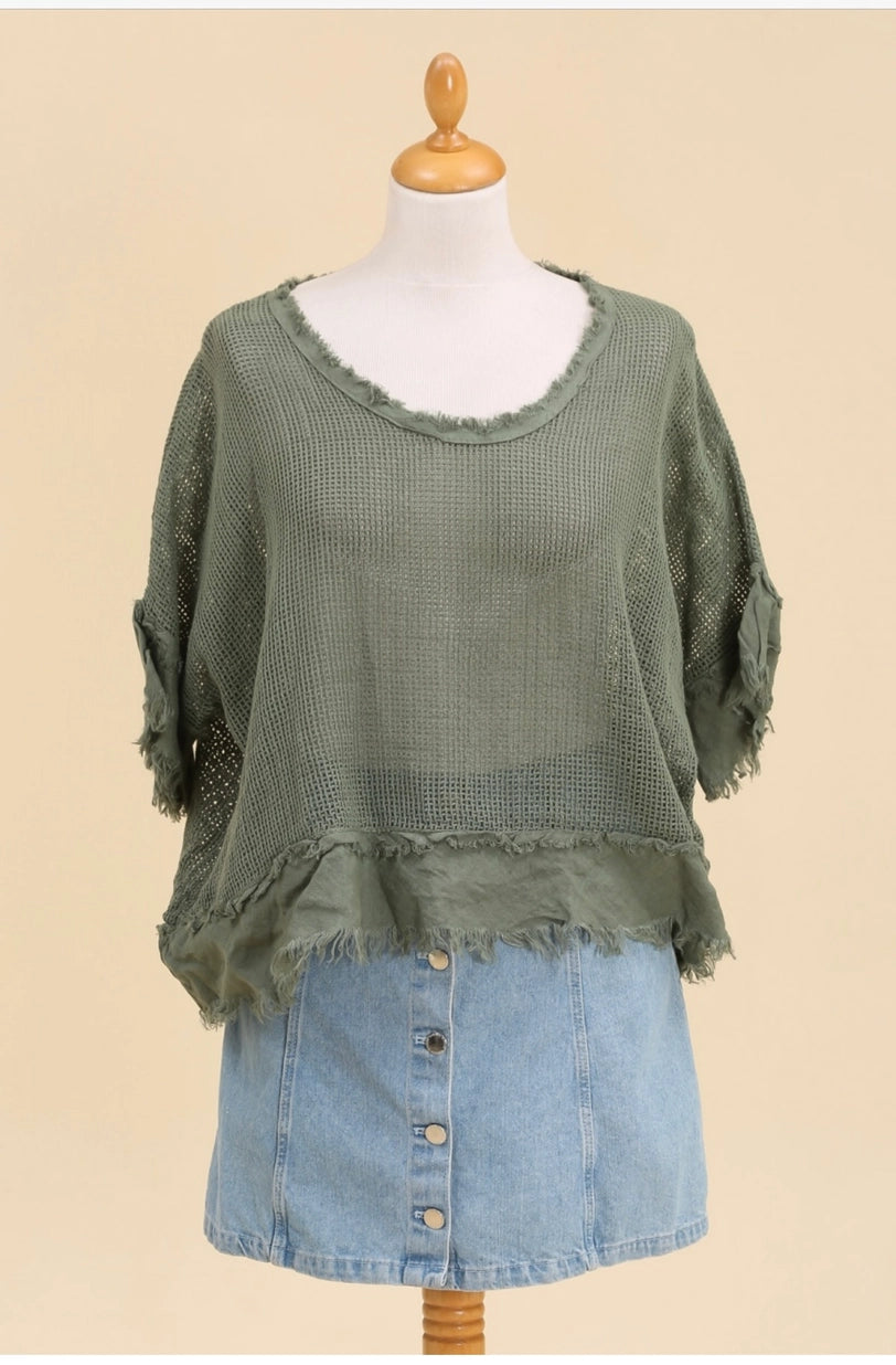 MESH RAW EDGE TOP