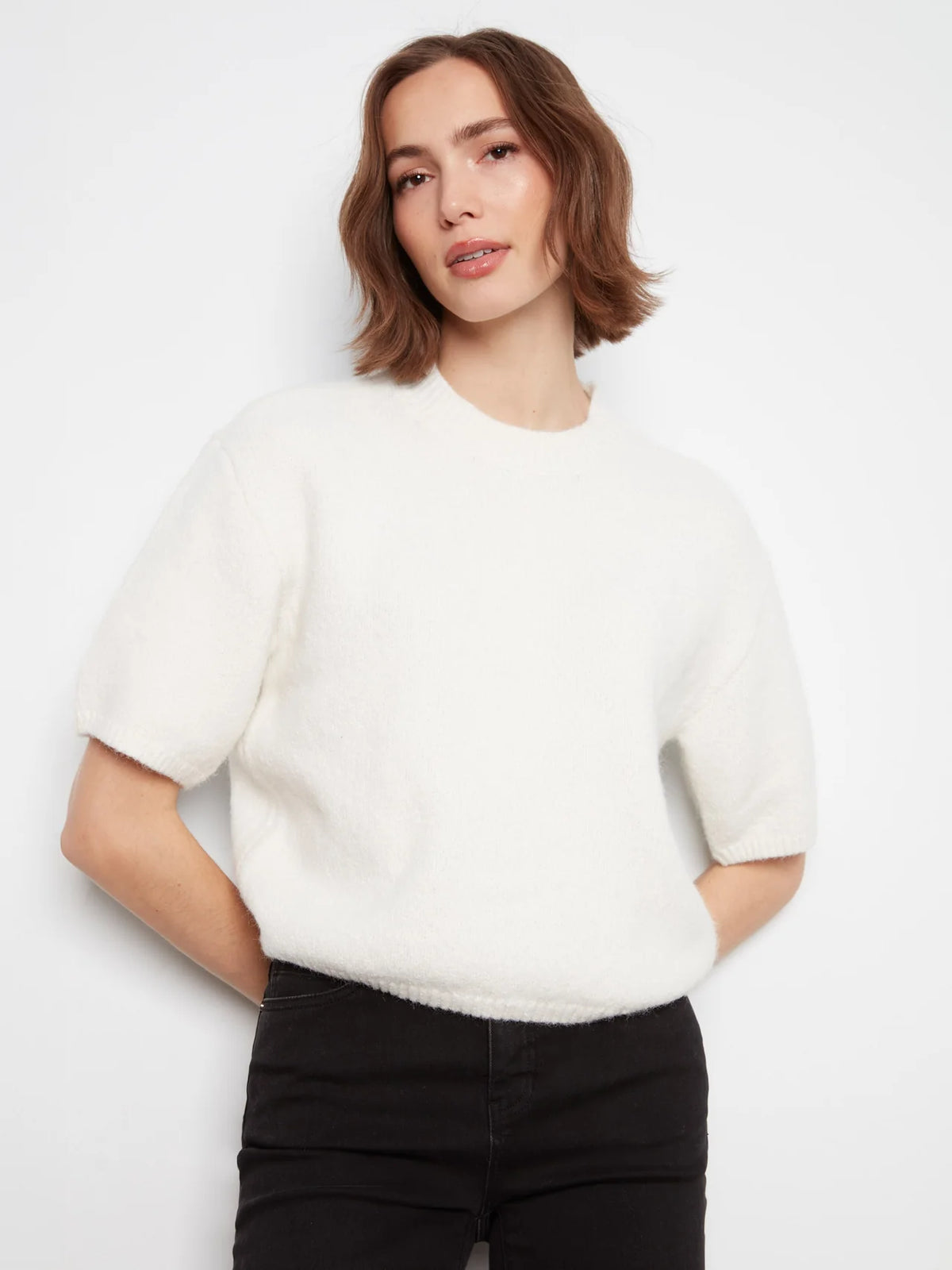 BALLOON ELBOW SLEEVE SWEATER