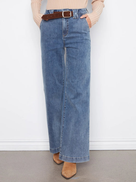 WIDE LEG W/REMOVABLE BELT JEANS
