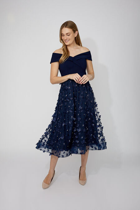 OFF SHOULDER MIDI DRESS
